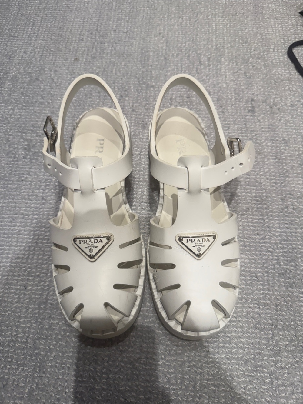 Prada women’s white Fisherman Sandals size 9